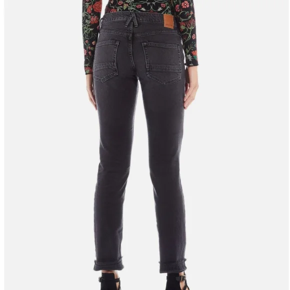 Free People We the Free Cuffed Slim Boyfriend Jean, Faded Black, 25 - Picture 5 of 12